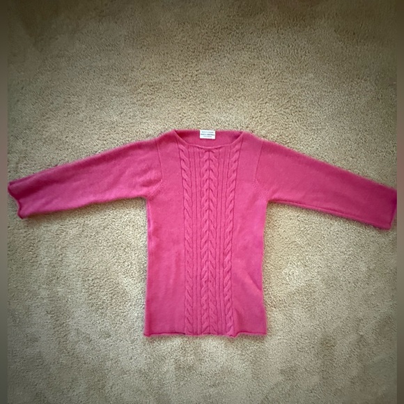 Maus & Hoffman 100% Scottish Cashmere Pink Sweater Size M Chunky Knit - Picture 8 of 8